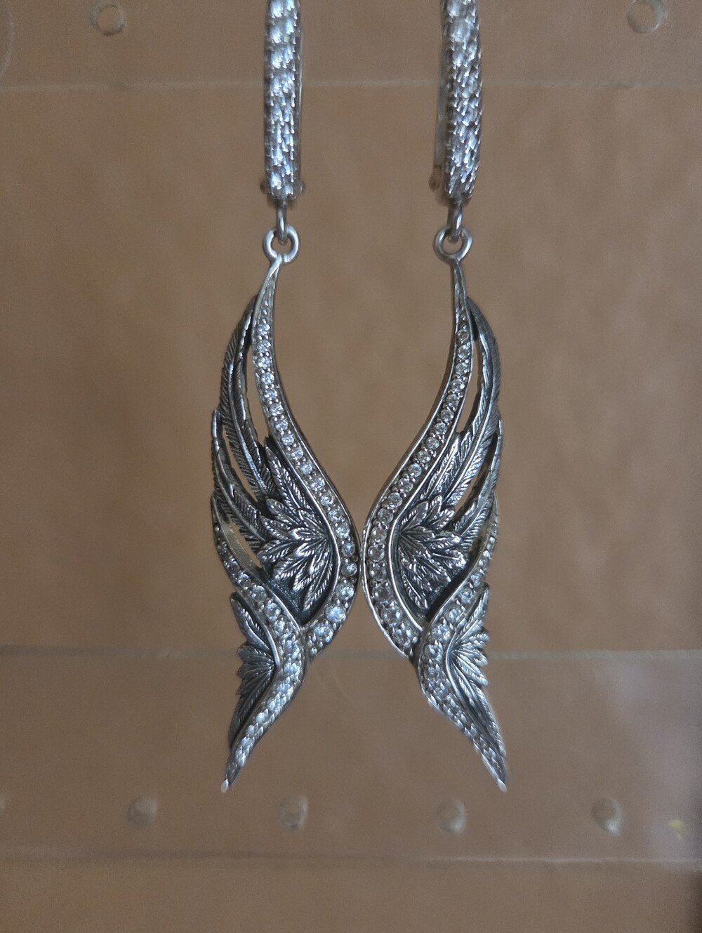 Scott Kay Sterling Silver Angel Wing Drop Earrings